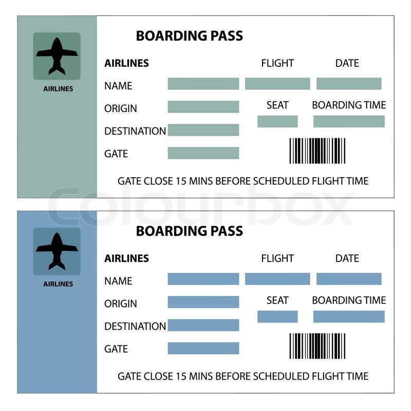 Illustration of two boarding passes on white background ...