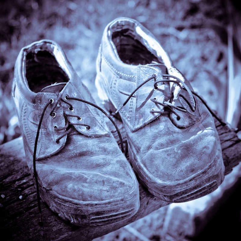 The pair of old shoes Stock image Colourbox