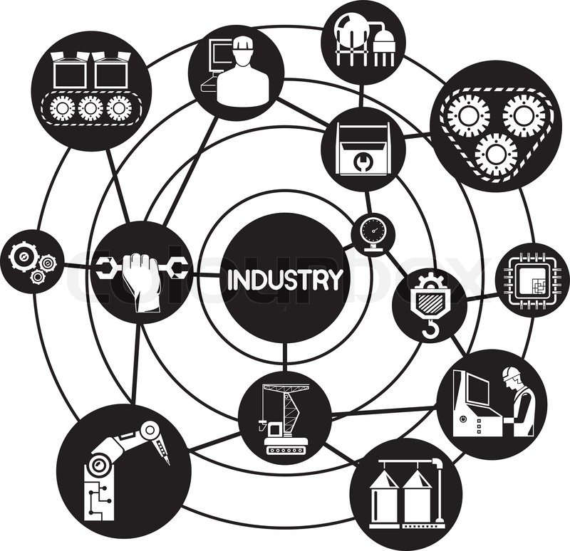 Industrial network, connecting network Stock vector Colourbox