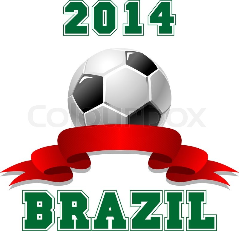 2014 Brazil Soccer emblem with a | Stock vector | Colourbox