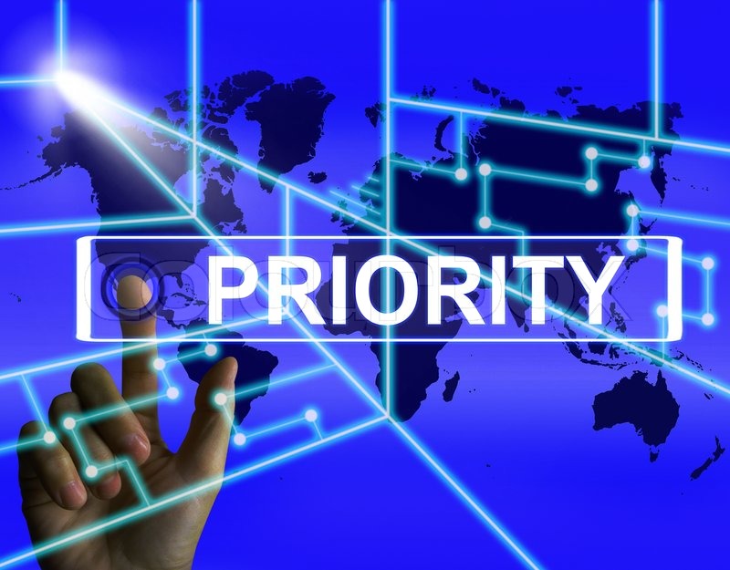 Priority Screen Showing Superiority or | Stock image | Colourbox