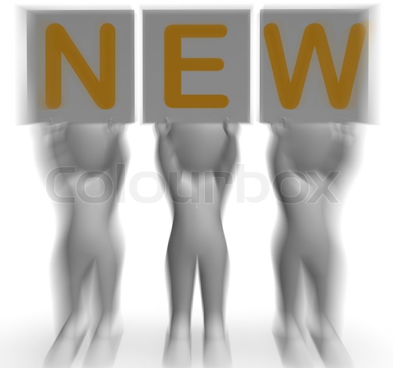 New Placards Meaning Recently Acquired Stock image Colourbox