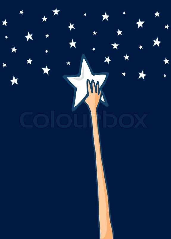 Greife nach den Sternen oder Erfolg StockVektor Colourbox