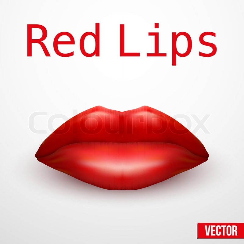 Beautiful luscious red lips. Vector Stock vector Colourbox