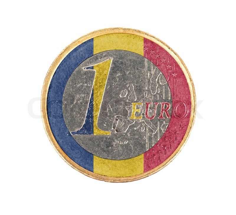 Euro coin, 1 euro, isolated on white, | Stock Photo | Colourbox