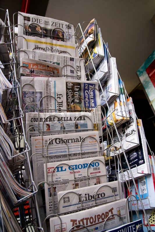 Selection of newspaper for sale Stock Photo Colourbox