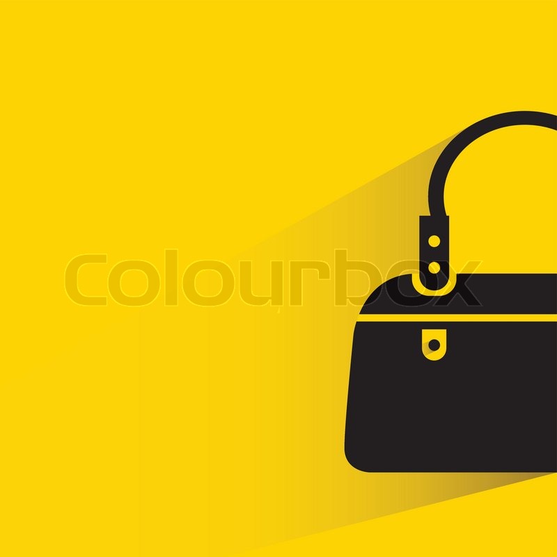 black fashion bag on yellow background stock vector colourbox