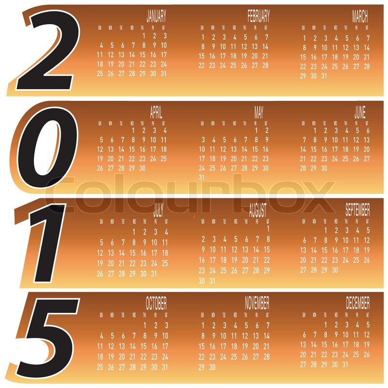 daily monthly colorful year 2015 stock vector colourbox calendar daily 2015
