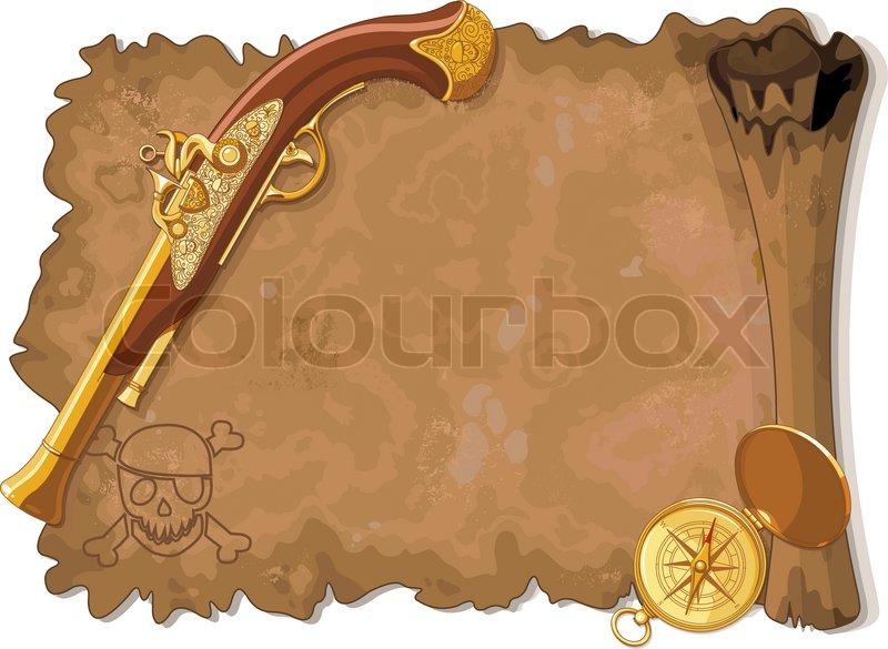 Illustration of old Pirate Scroll, ... | Stock vector | Colourbox