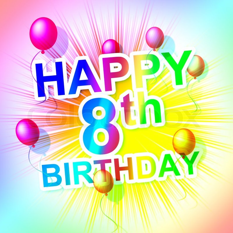 Happy Birthday Represents Eight | Stock image | Colourbox