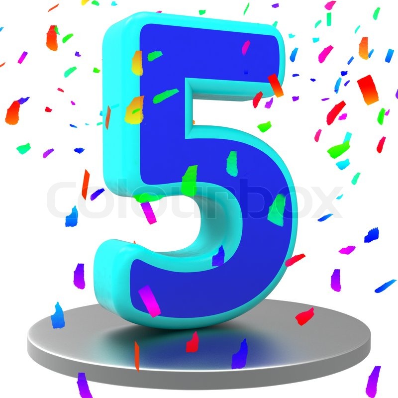 fifth birthday meaning happy anniversary and congratulations stock