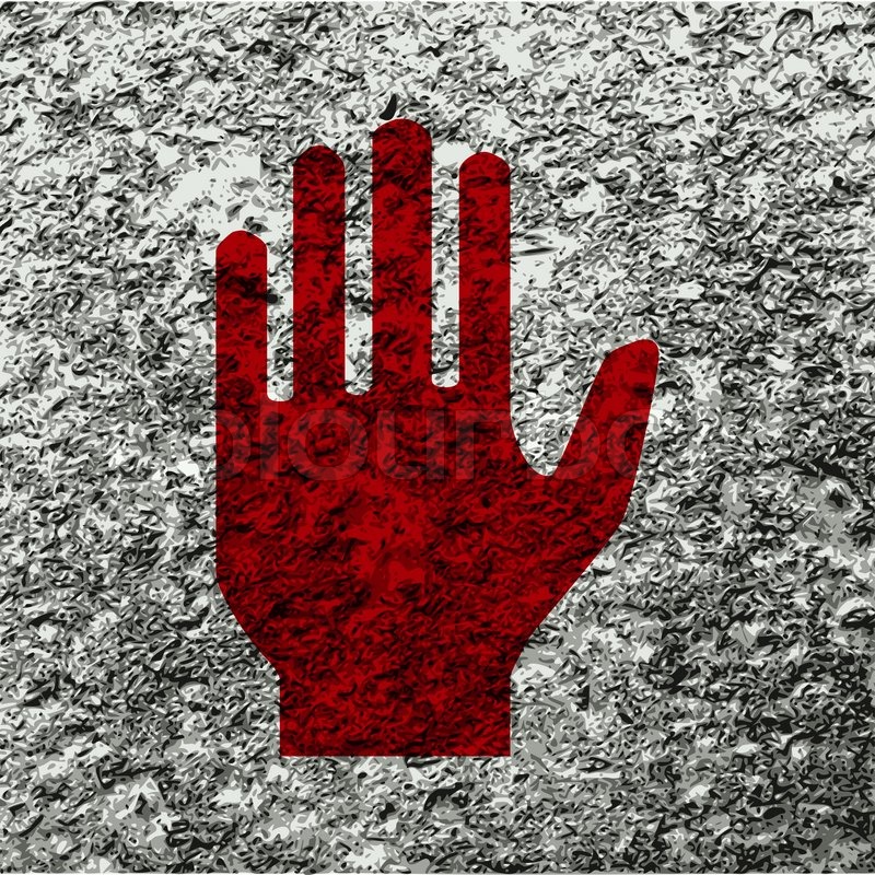 Stop. hand. icon flat design with | Stock image | Colourbox