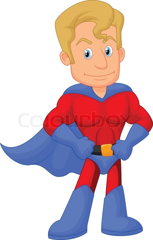 superhero cartoon clipart