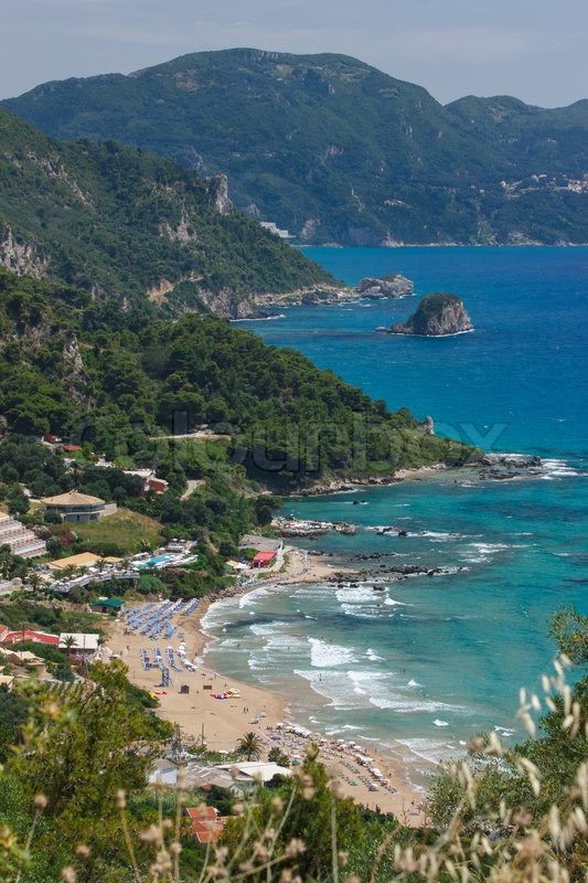 Kontogialos Beach, Korfu Stockfoto Colourbox