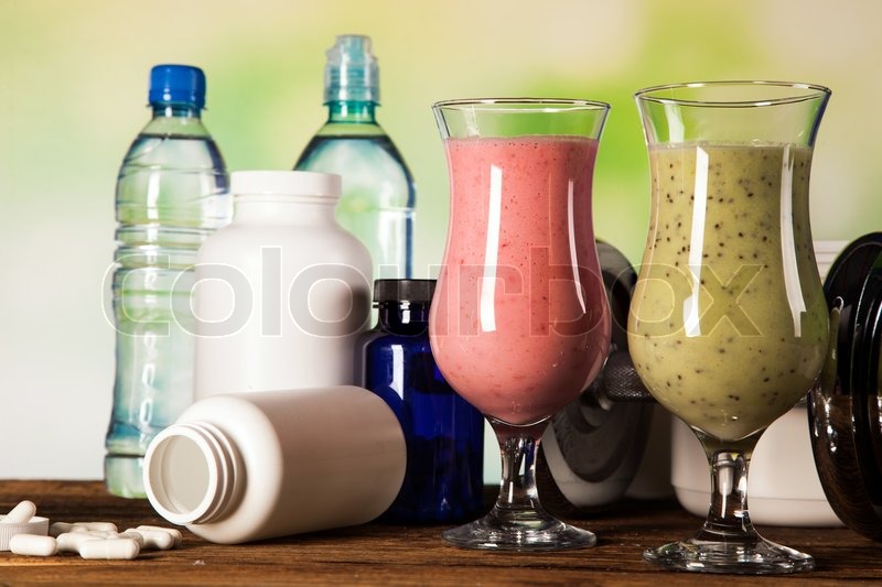 Healthy diet, protein shakes, fruits | Stock Photo | Colourbox
