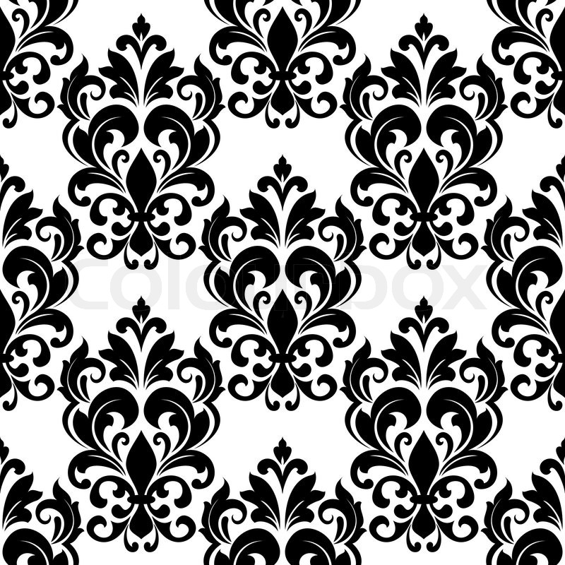 black vintage floral pattern