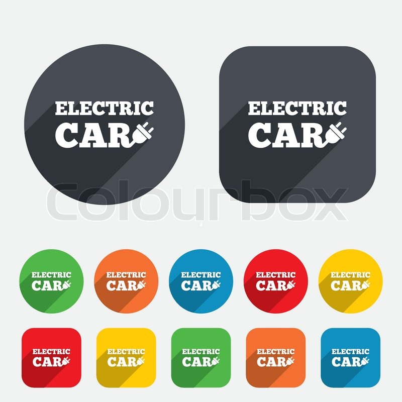 Electric car sign icon. Electric Stock vector Colourbox