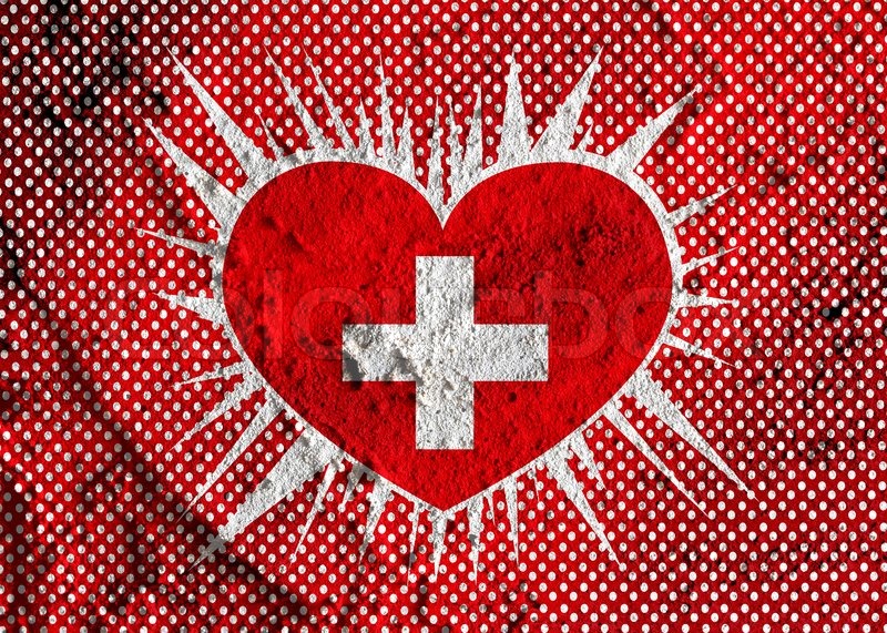 Love Switzerland flag sign heart symbol Stock image Colourbox