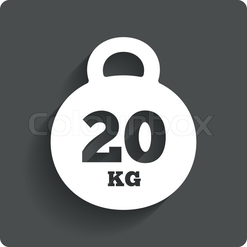 Weight sign icon. 20 kilogram (kg). Stock vector Colourbox
