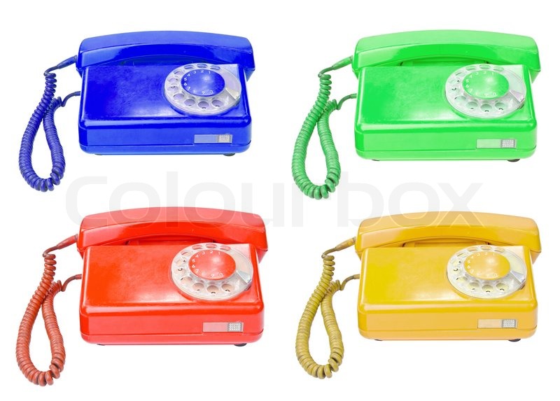 Many color of vintage telephone ... | Stock image | Colourbox