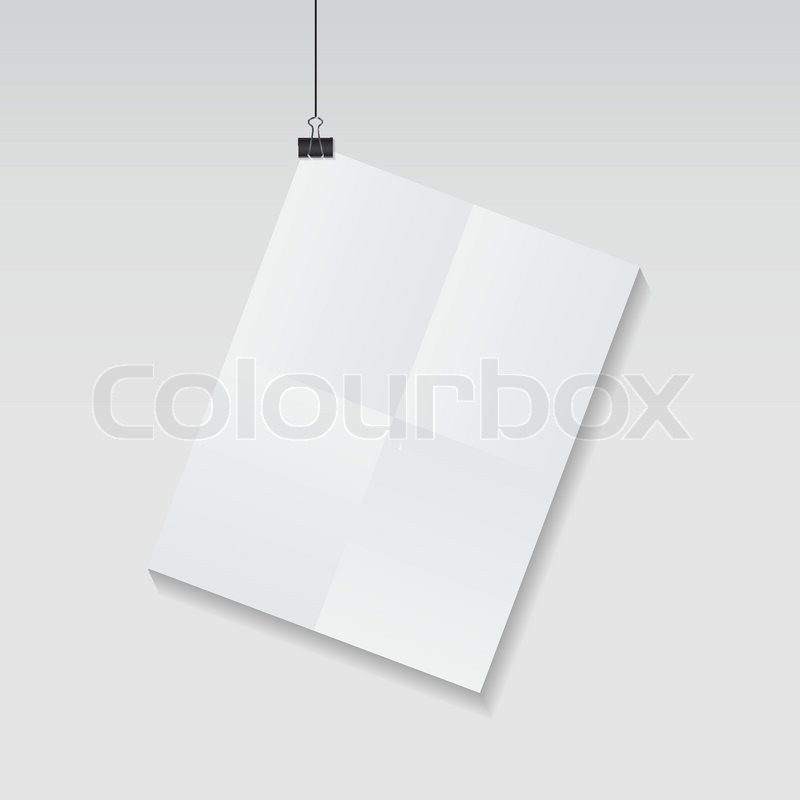 White Blank Page with Clip Vector | Stock vector | Colourbox