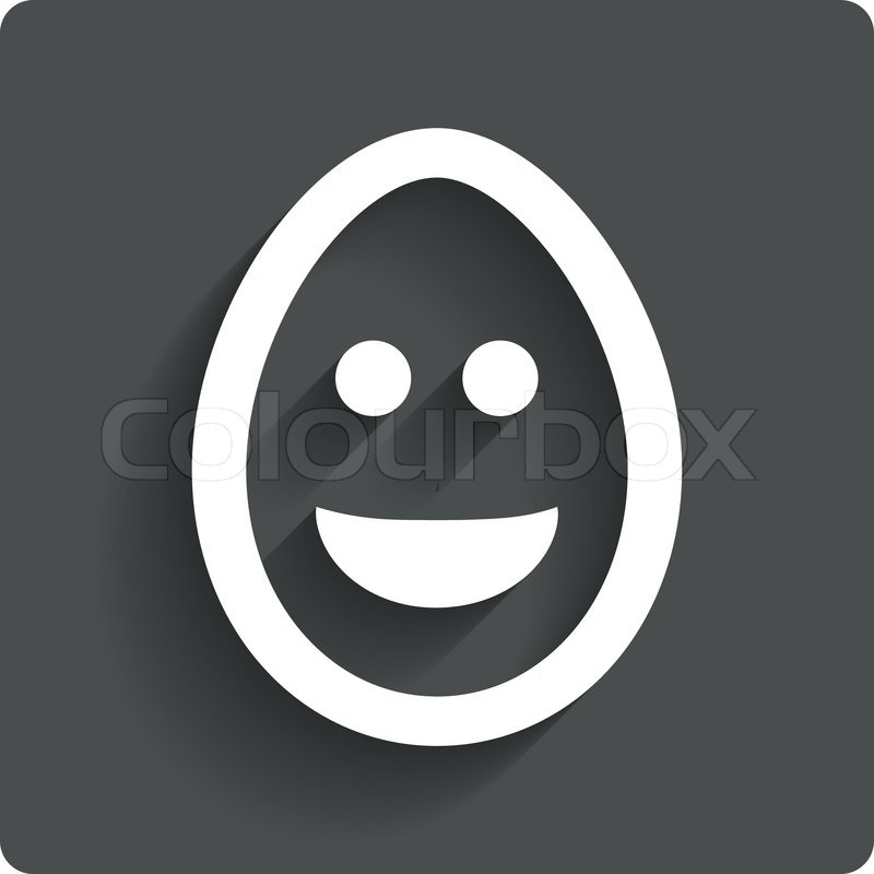 Smile Easter egg face sign icon. Happy ... | Stock vector | Colourbox