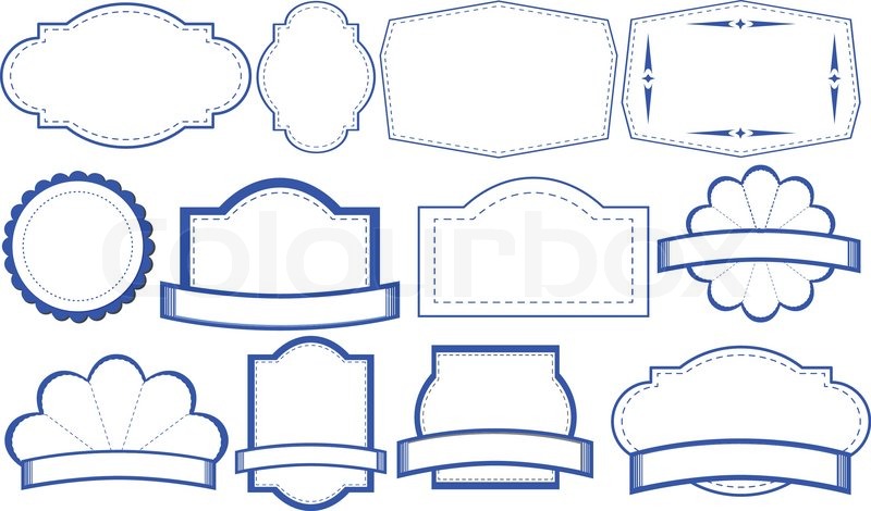 Ilustration of a set of blue labels | Stock Vector | Colourbox