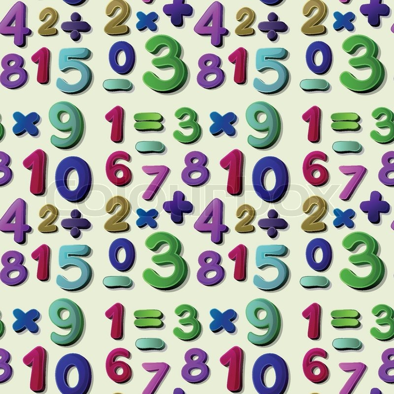 Seamless_numbers_yellow StockVektor Colourbox