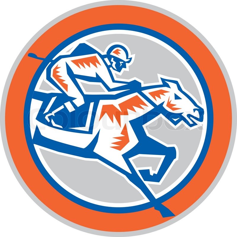 Illustration of horse and jockey | Stock vector | Colourbox