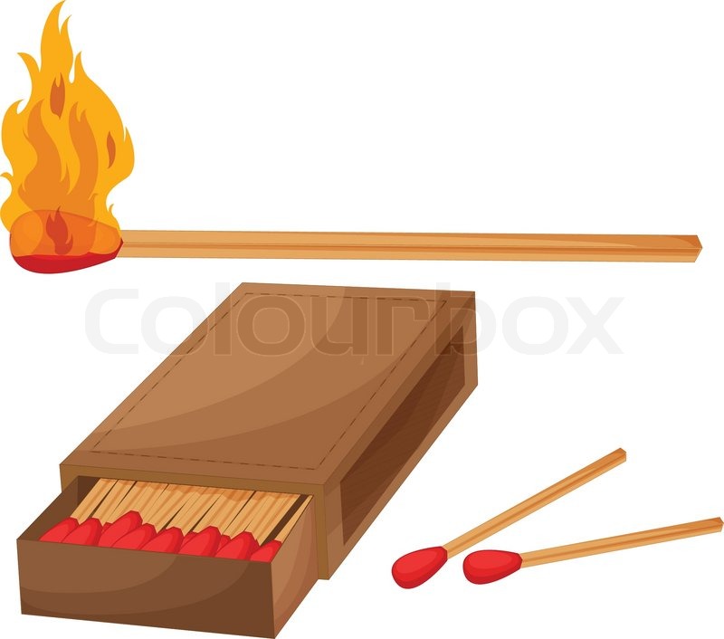 Illustration of matches and a match Stock Vector Colourbox