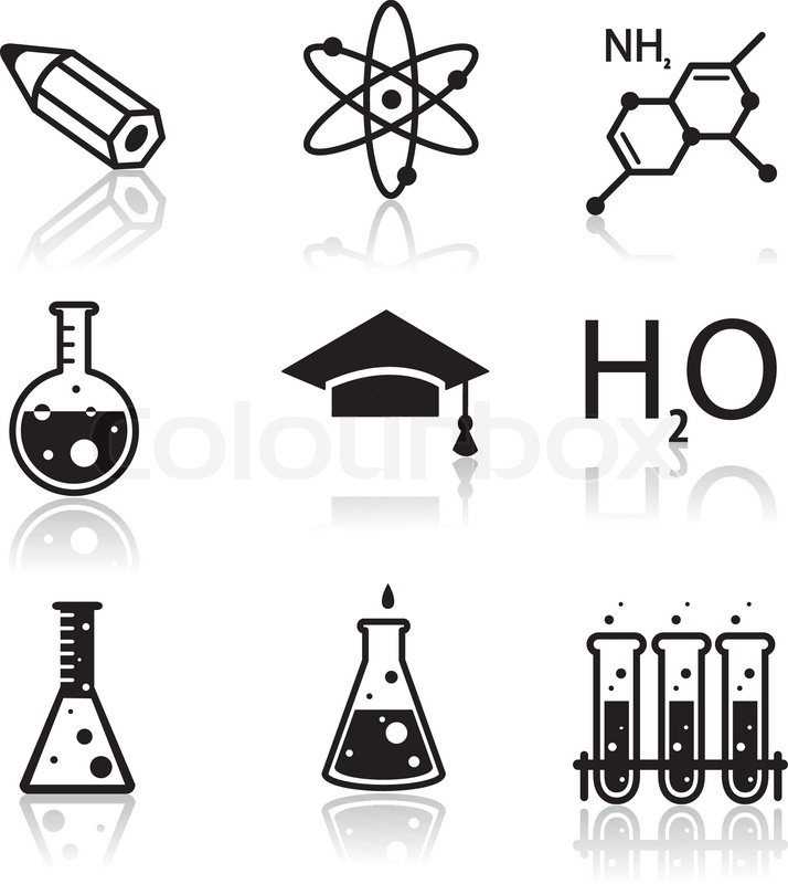 Chemie-Icons für Lern- und | Stock-Vektor | Colourbox