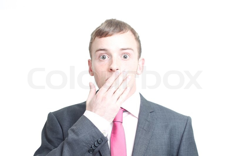 A surprised caucasian businessman | Stock Photo | Colourbox