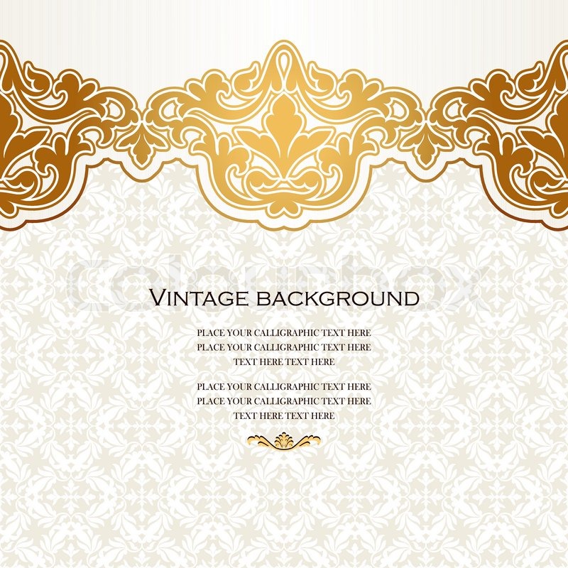 Vintage vector card in islamic style, seamless lace 