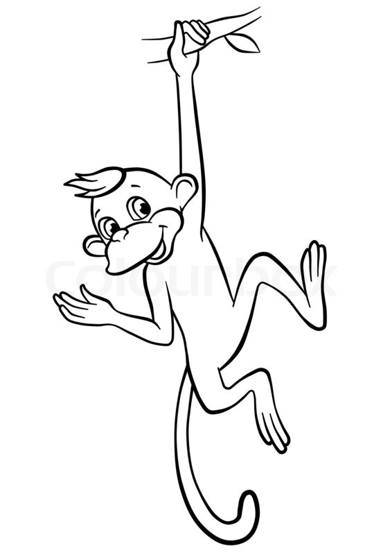 swinging monkey coloring pages - photo #10