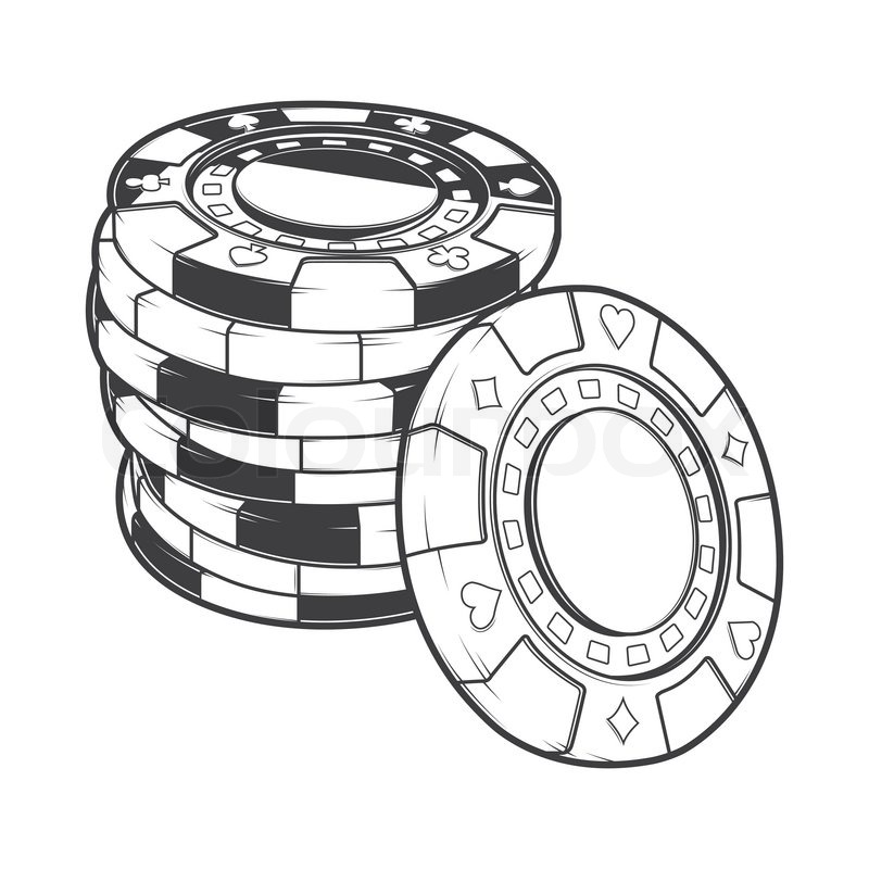 Stacks gambling chips, casino tokens | Stock vector | Colourbox