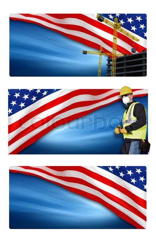 American Labor Day Banners Isolated On Stock Image Colourbox