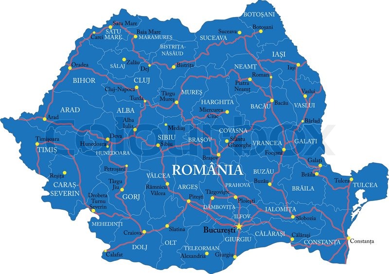 Printable Map Of Romania