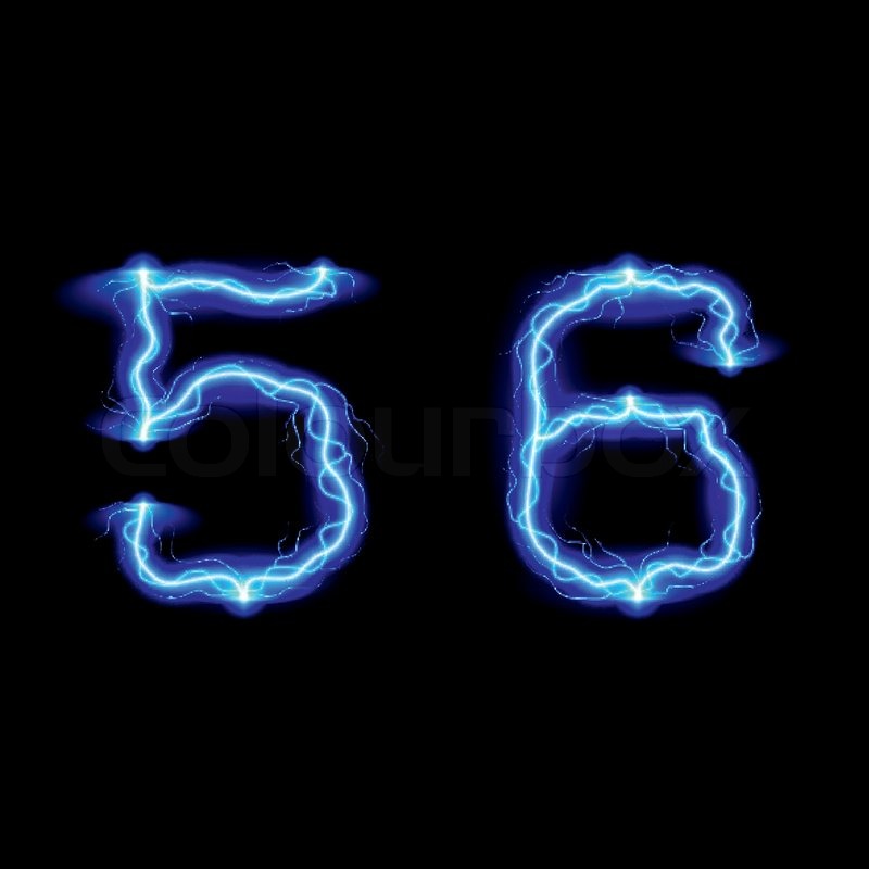 Numbers 5 and 6 in lighting style Stock vector Colourbox