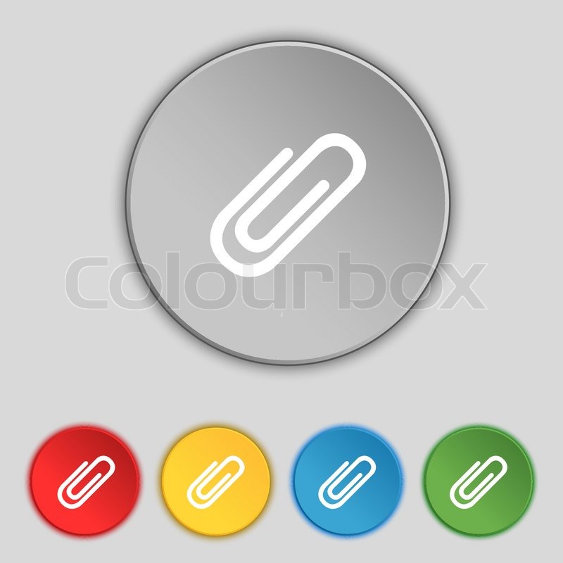 Paper clip sign icon. Clip symbol. Set Stock vector Colourbox