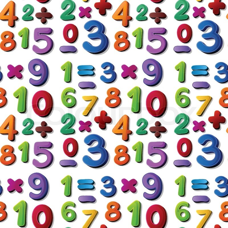 Illustration of a seamless numbers Stock vector Colourbox