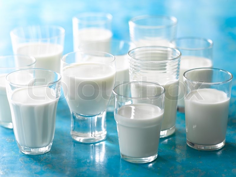 Drink glasses of milk Stock image Colourbox