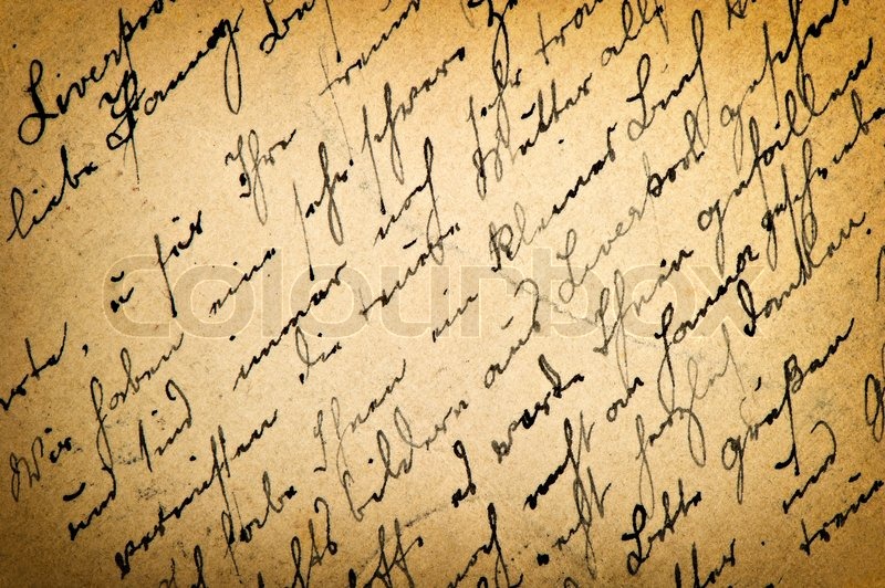 Old letter with vintage handwriting. Grungy paper background. Retro style toned picture | Stock ...