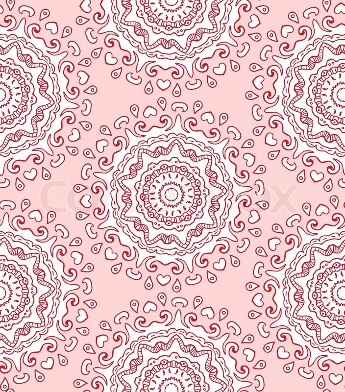 Pink Mandala Pattern | red and pink seamless pattern circular mandala doodle Pink Mandala Pattern | red and pink seamless pattern circular mandala doodle