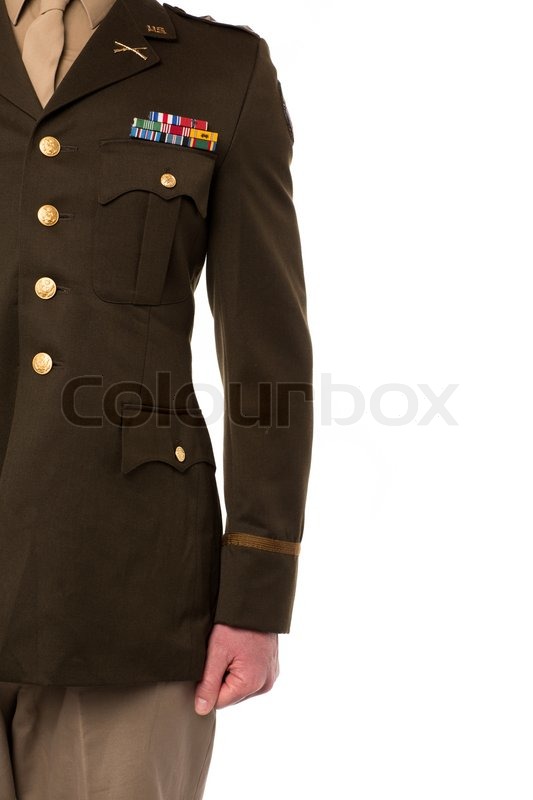 Young man in military uniform, cropped Stock image Colourbox