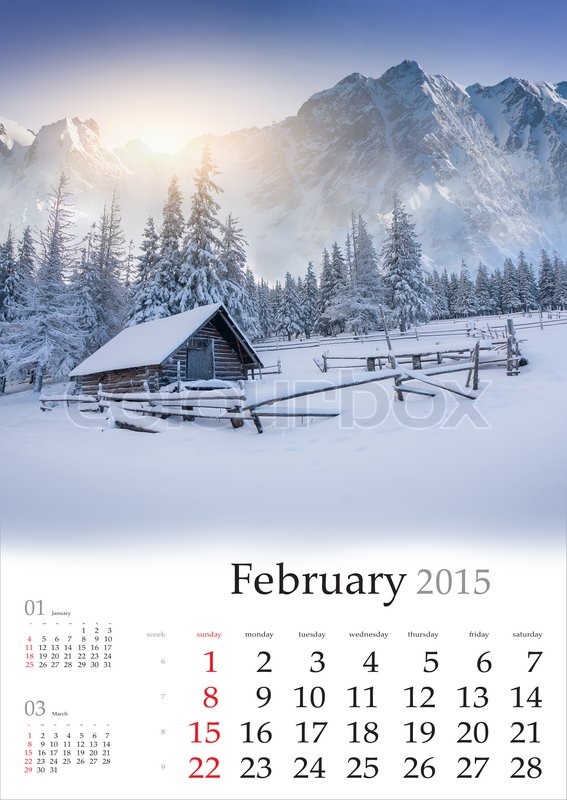 2015 Calendar. February. Beautiful ... | Stock Photo ... 2015 Calendar. February. Beautiful ... | Stock Photo ...