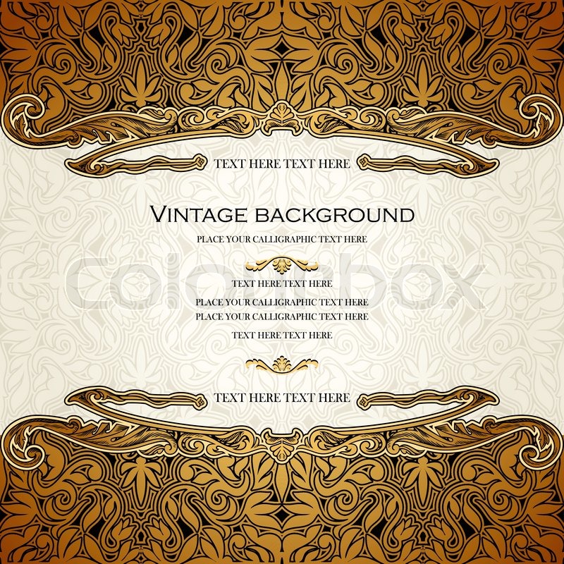 Vintage Vector Card Design Royal Gold Stock Vector Colourbox