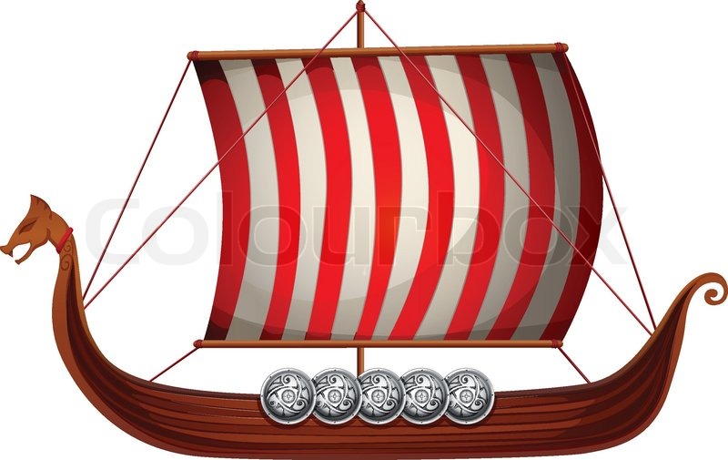 Illustration of a viking ship with | Stock vector | Colourbox