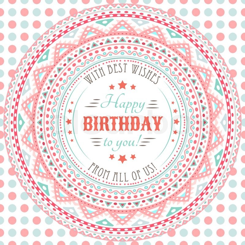 Funny Cute Happy Birthday Card Stock Vector Colourbox