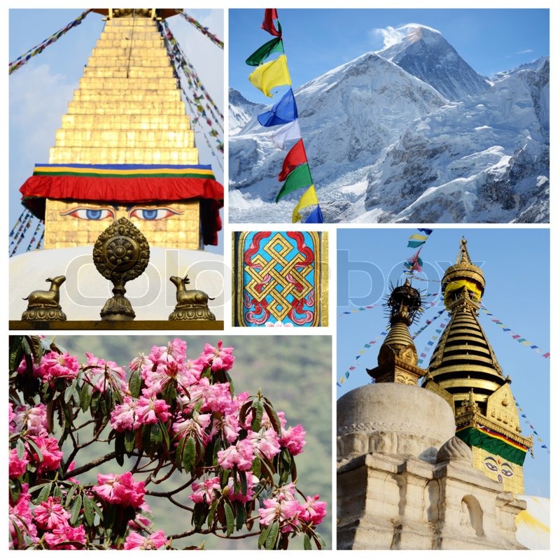 Collage Of Popular Nepalese Travel Destinations Collage Of Popular Nepalese Travel Destinations
