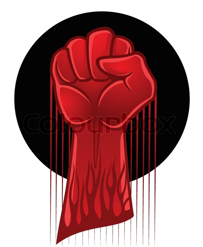Red Fire Strong Hand Stock Vector Colourbox